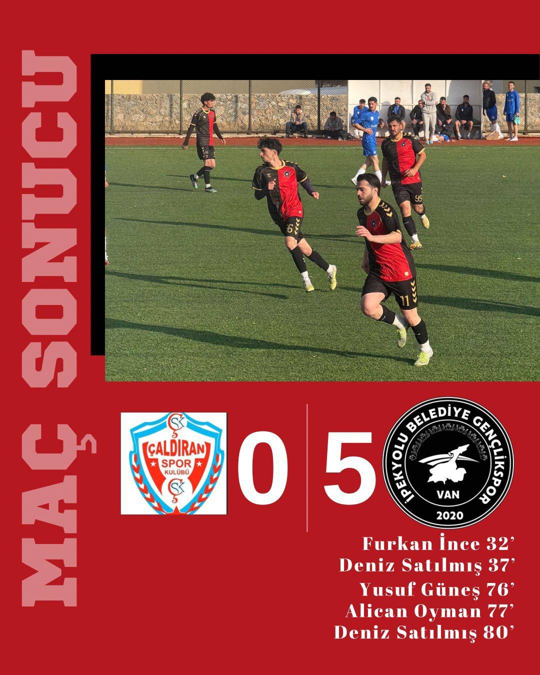 İpekyolu Belediye Gençlikspor, Amatör Küme Maçında Çaldıranspor’u 5-0 Mağlup Etti