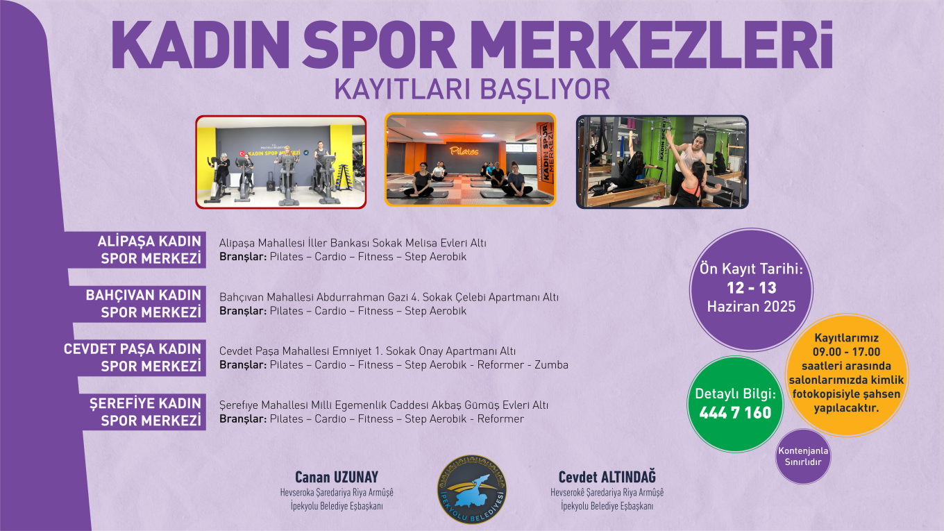 Kadın Spor Merkezlerimizde Kayıtlar Başlıyor